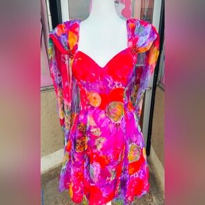 Tadashi 1990s Floral Dress